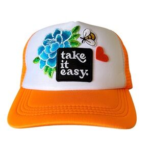 Trucker Hat with Embroidered Patches